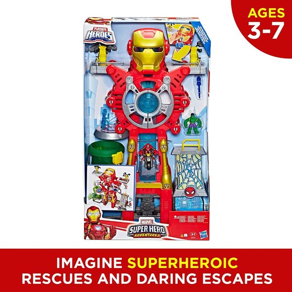 Playskool Heroes Marvel Super Hero Adventures Iron Man Headquarters Playset, New - Picture 3 of 4
